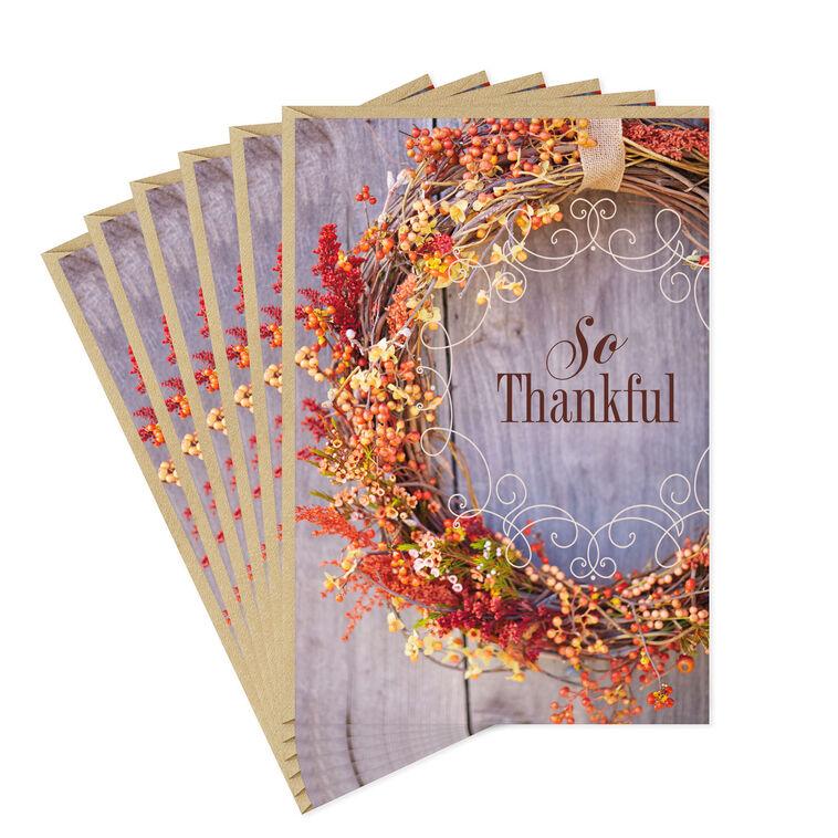 hallmark So Thankful Fall Wreath Thanksgiving Cards Pack of 6