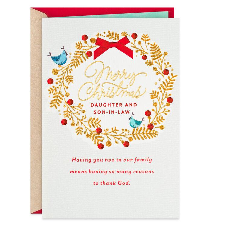 hallmark So Thankful Religious Christmas Card for Daughter and Son-in-Law