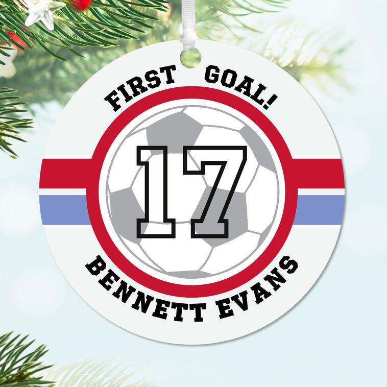 Hallmark Soccer Round Metal Personalized Ornament Custom Text