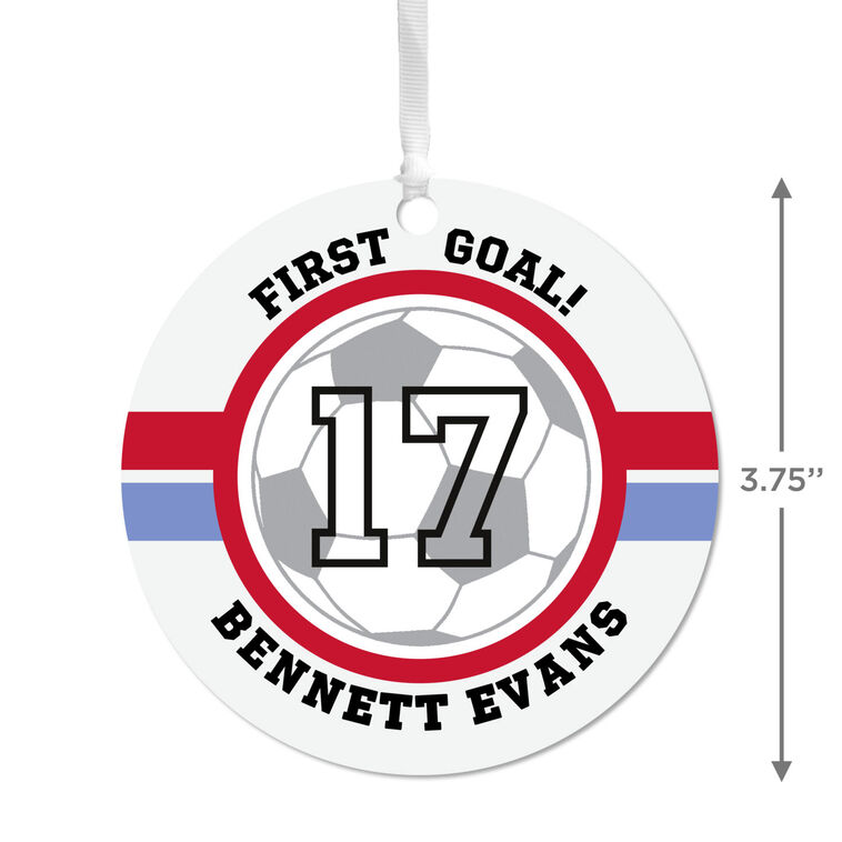 Hallmark Soccer Round Metal Personalized Ornament Custom Text