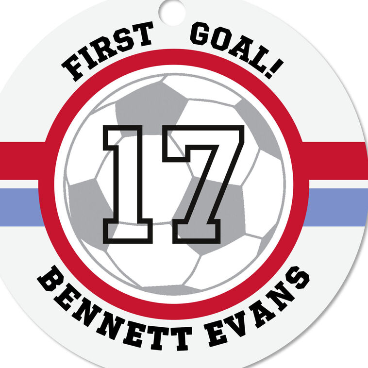 Hallmark Soccer Round Metal Personalized Ornament Custom Text