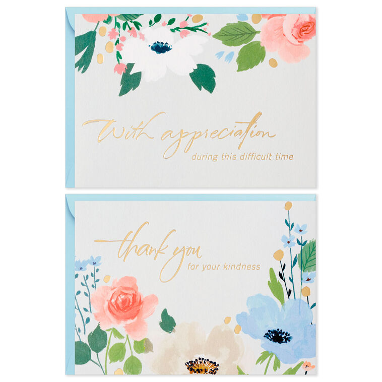 Hallmark Soft Floral Boxed Blank Sympathy Thank-You Notes Pack Of 50