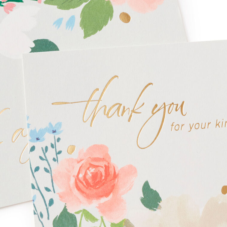 Hallmark Soft Floral Boxed Blank Sympathy Thank-You Notes Pack Of 50
