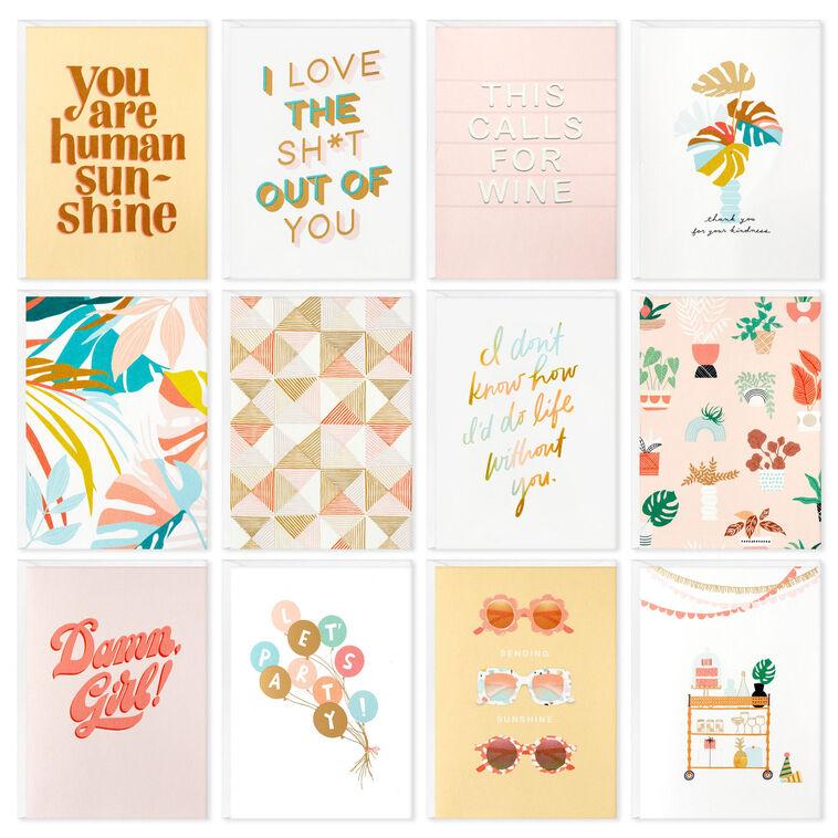 hallmark Soft Pastel Modern Wishes Booklet of Cards Pack of 12