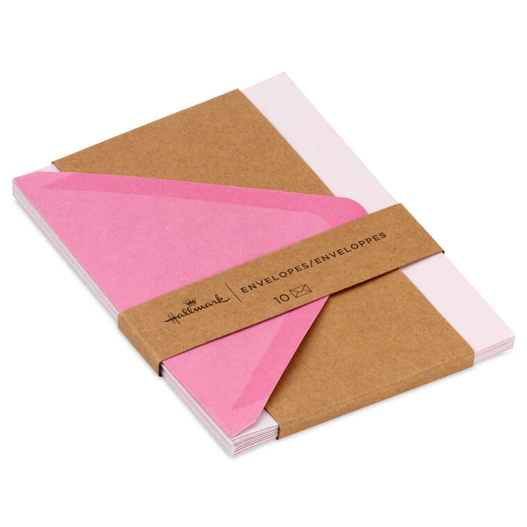 Hallmark Soft Pink Brushstroke Designed Envelopes Pack Of 10