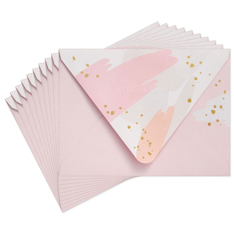 hallmark Soft Pink Brushstroke Designed Envelopes Pack of 10