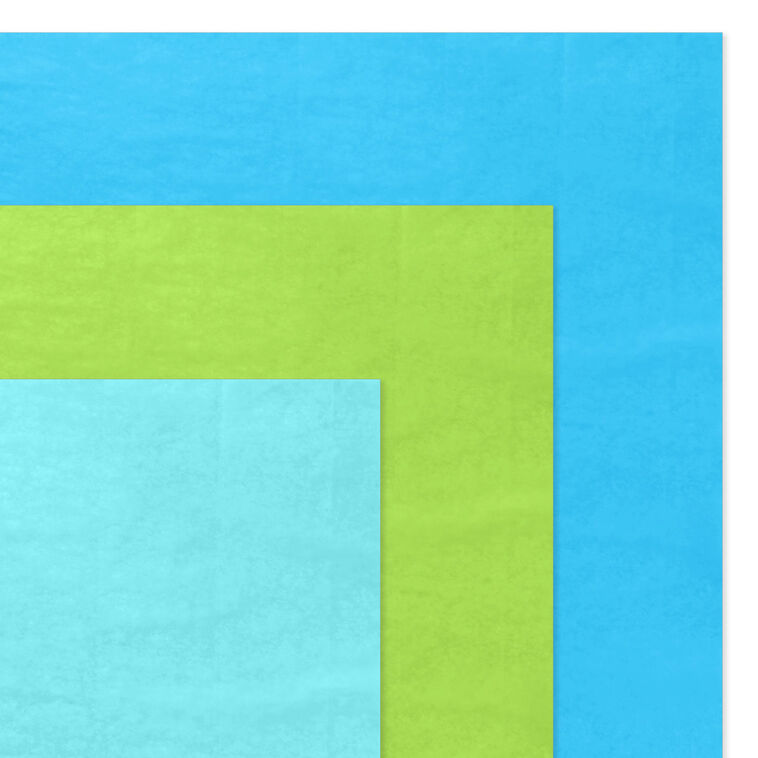 Hallmark Solid Blue/Citrus Green/Aqua 3-Pack Assortment Tissue Paper 12 Sheets