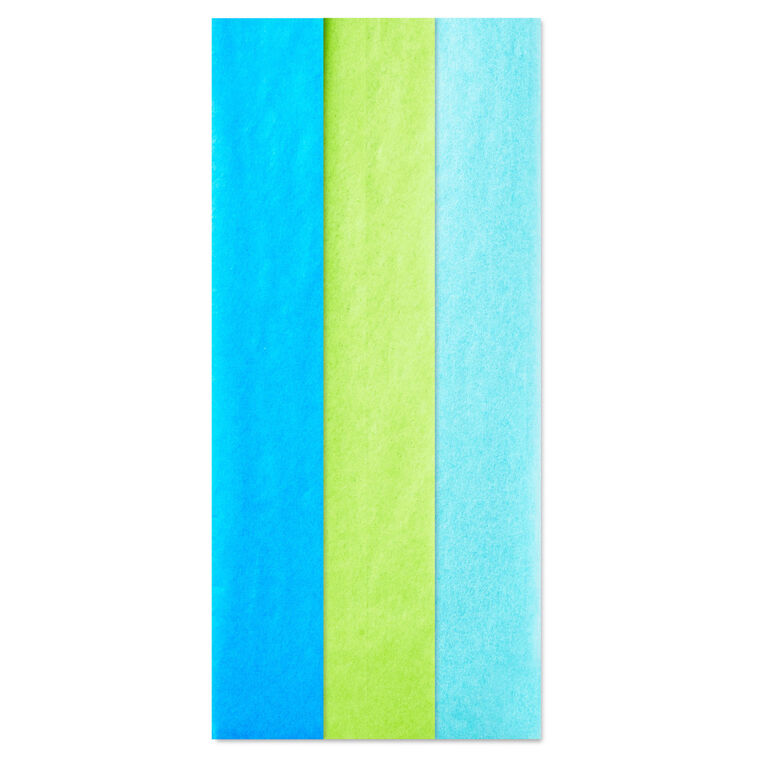 hallmark Solid Blue/Citrus Green/Aqua 3-Pack Assortment Tissue Paper 12 sheets