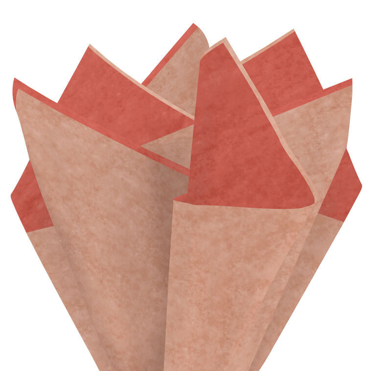 Hallmark Solid Coral/Peach/Ivory 3-Pack Assortment Tissue Paper 12 Sheets