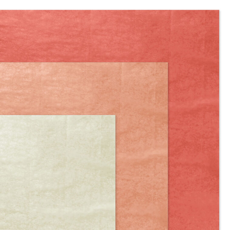 Hallmark Solid Coral/Peach/Ivory 3-Pack Assortment Tissue Paper 12 Sheets