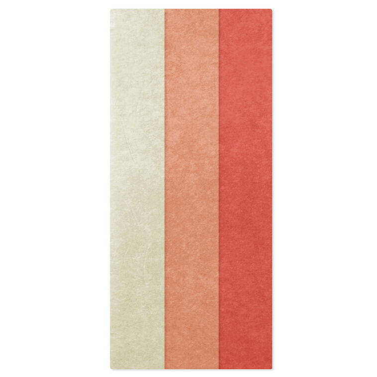 hallmark Solid Coral/Peach/Ivory 3-Pack Assortment Tissue Paper 12 sheets