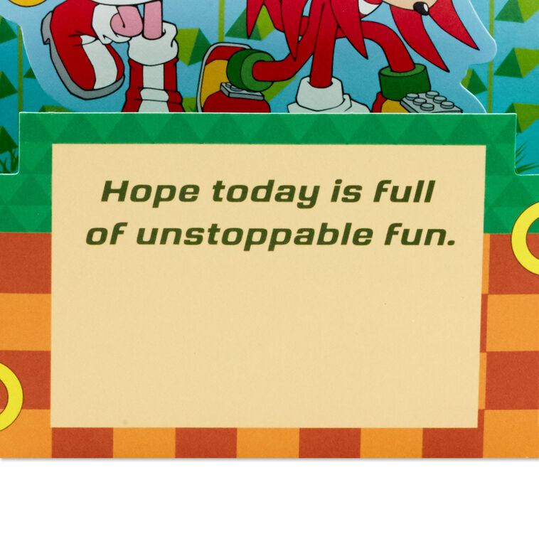 Hallmark Sonic The Hedgehog™ Let The Good Times Roll 3D Pop-Up Birthday Card For Kids
