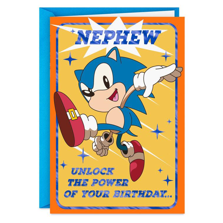 hallmark Sonic the Hedgehog™ Levels of Awesome Birthday Card for Nephew