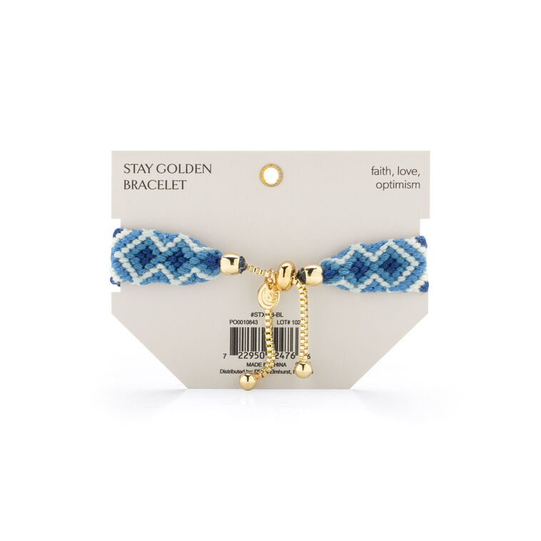 Hallmark Soul Stacks Blessed Blue And White Woven Bracelet