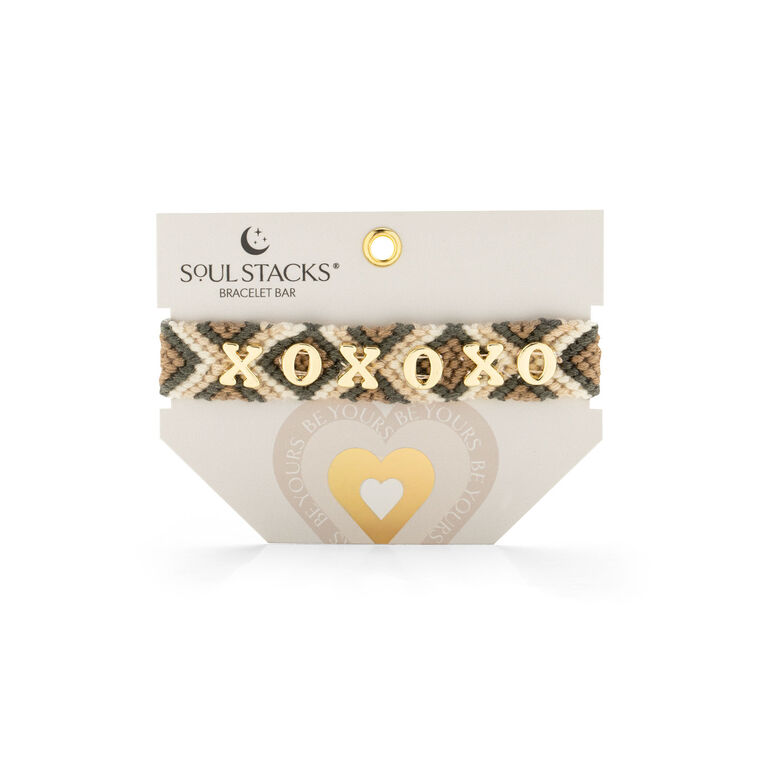 Hallmark Soul Stacks XOXO Neutral Colors Woven Bracelet