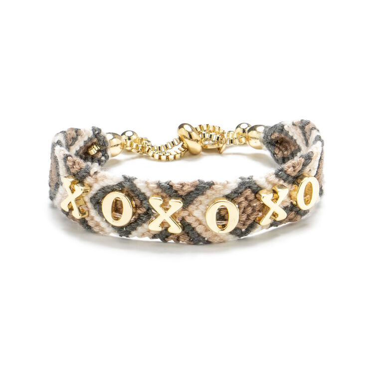hallmark Soul Stacks XOXO Neutral Colors Woven Bracelet