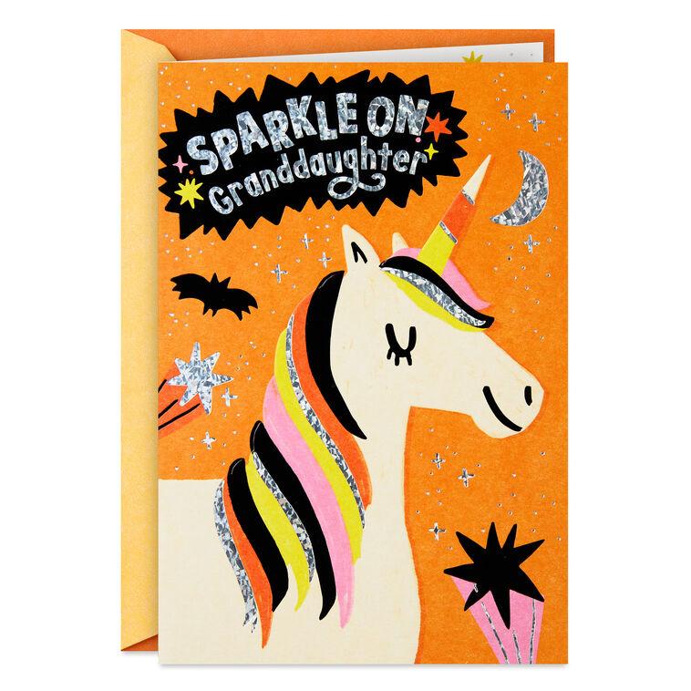 hallmark Sparkle On Unicorn Halloween Card for Granddaughter