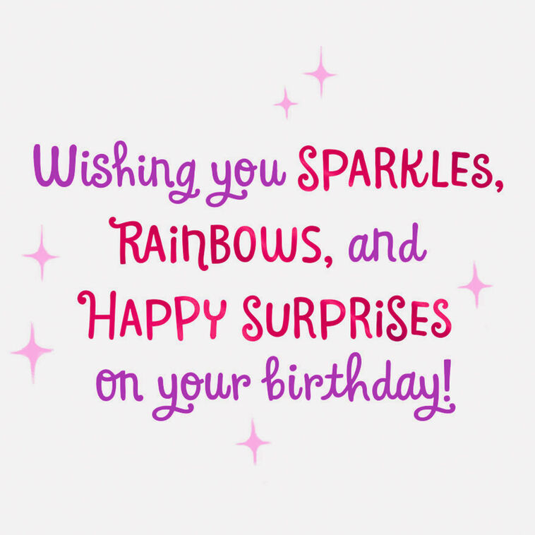 Hallmark Sparkles And Rainbows Cute Unicorn First Birthday Card