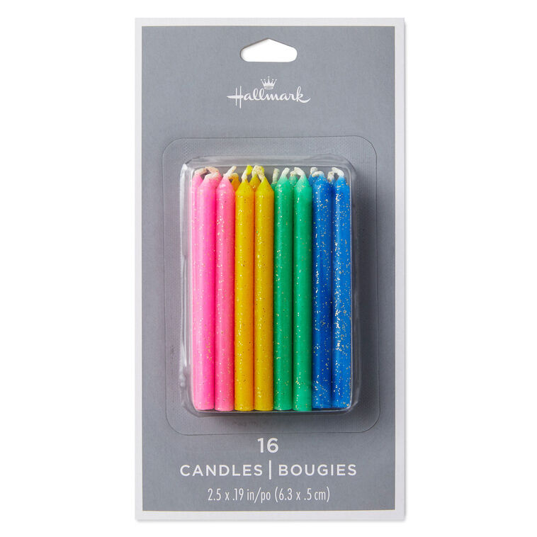 Hallmark Sparkling And Colorful Birthday Candles Set Of 16