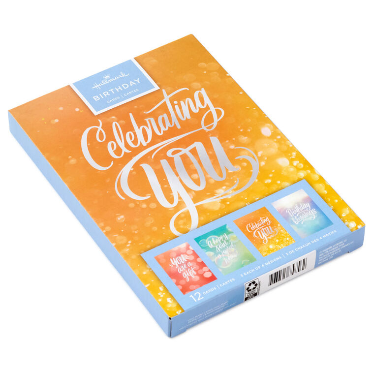 Hallmark Sparkling Wishes Boxed Blank Birthday Cards Assortment Pack Of 12