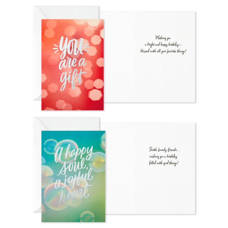 Hallmark Sparkling Wishes Boxed Blank Birthday Cards Assortment Pack Of 12