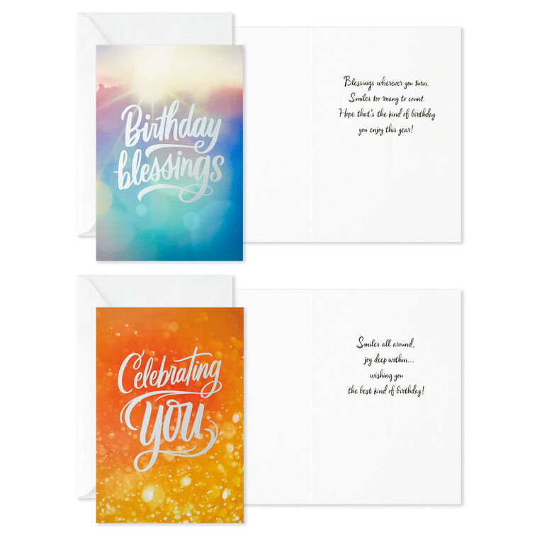 Hallmark Sparkling Wishes Boxed Blank Birthday Cards Assortment Pack Of 12