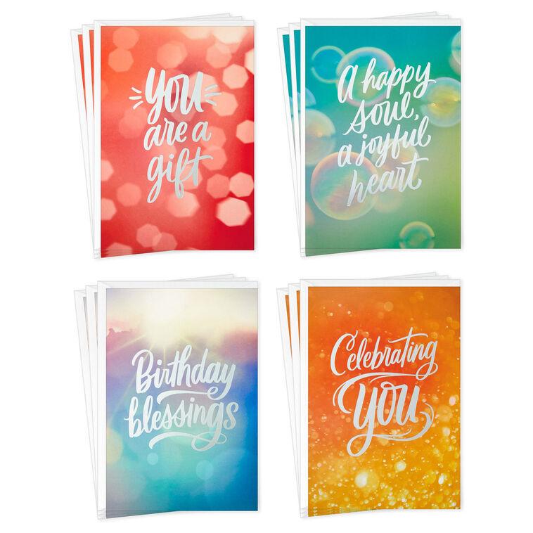 hallmark Sparkling Wishes Boxed Blank Birthday Cards Assortment Pack of 12