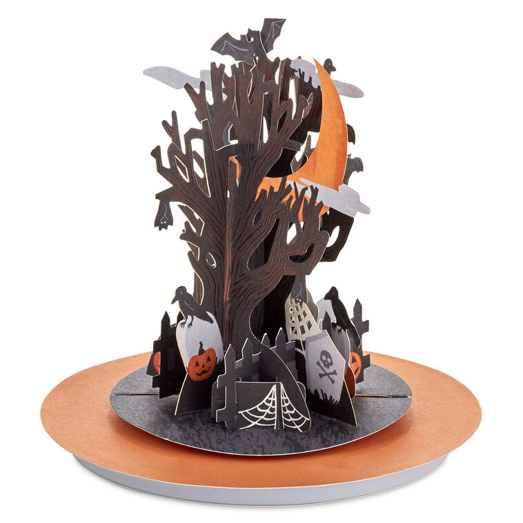 Hallmark Spooky Spinning Graveyard Musical 3D Pop-Up Halloween Card With Motion
