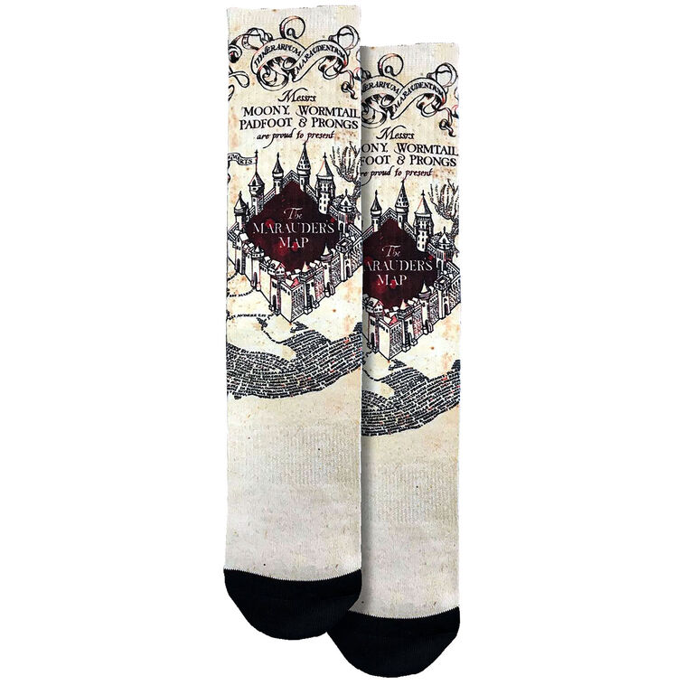 hallmark Spoontiques Harry Potter Marauder's Map Unisex Crew Socks