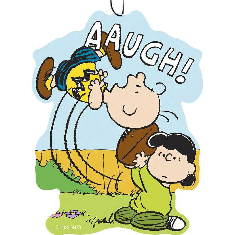 hallmark Spoontiques Peanuts Charlie Brown and Lucy Football Air Fresheners 3-pack