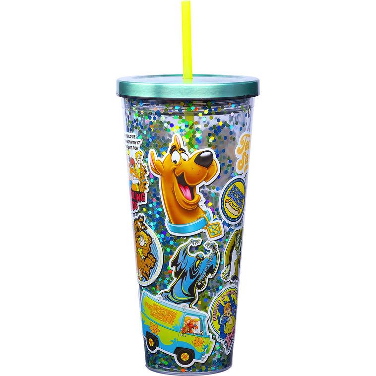 hallmark Spoontiques Scooby-Doo Glitter Acrylic Tumbler With Straw 32 oz