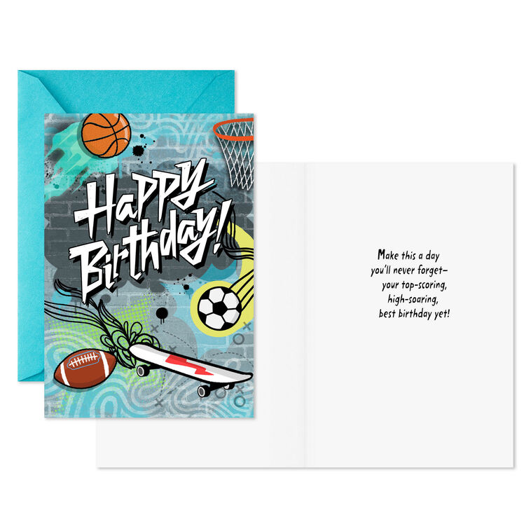Hallmark Sports And Music Fun Birthday Cards For Kids Pack Of 10