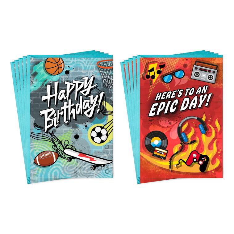 hallmark Sports and Music Fun Birthday Cards for Kids Pack of 10