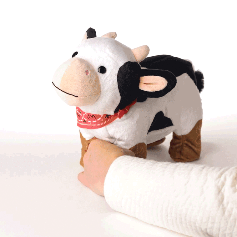 Hallmark Spotted Cow In Boots Plush With Sound And Motion 9"
