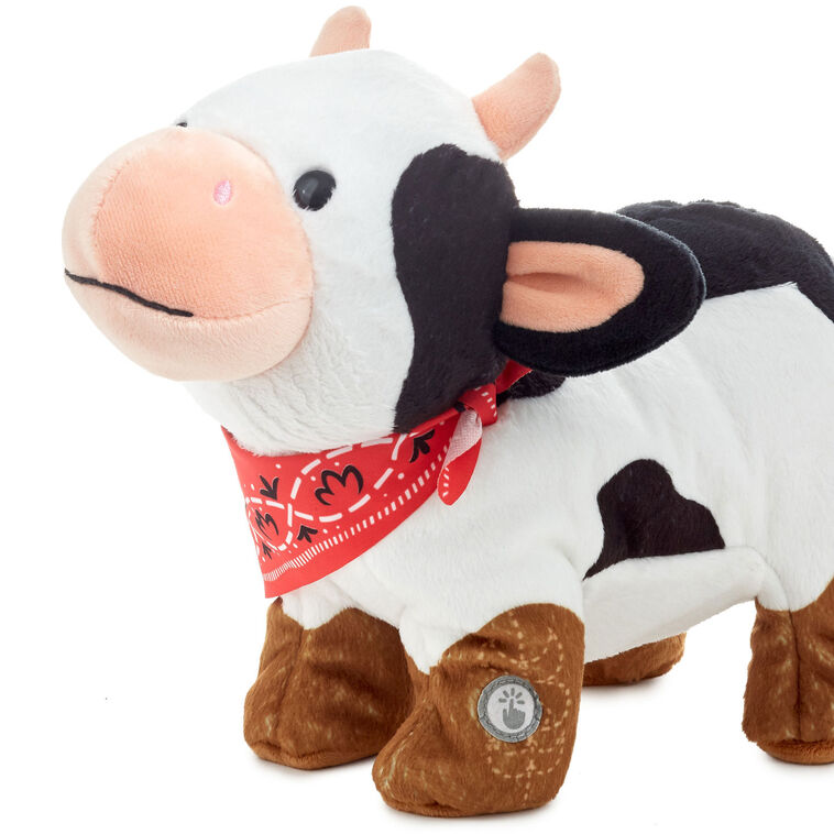 Hallmark Spotted Cow In Boots Plush With Sound And Motion 9"