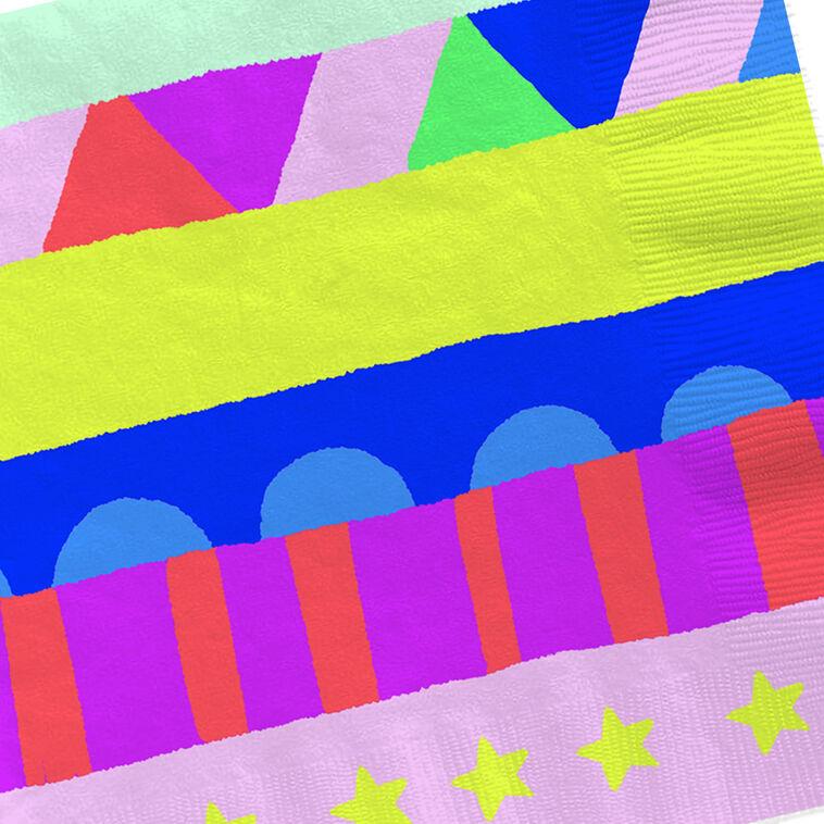 Hallmark Stacked Geometrics Cocktail Napkins Set Of 16