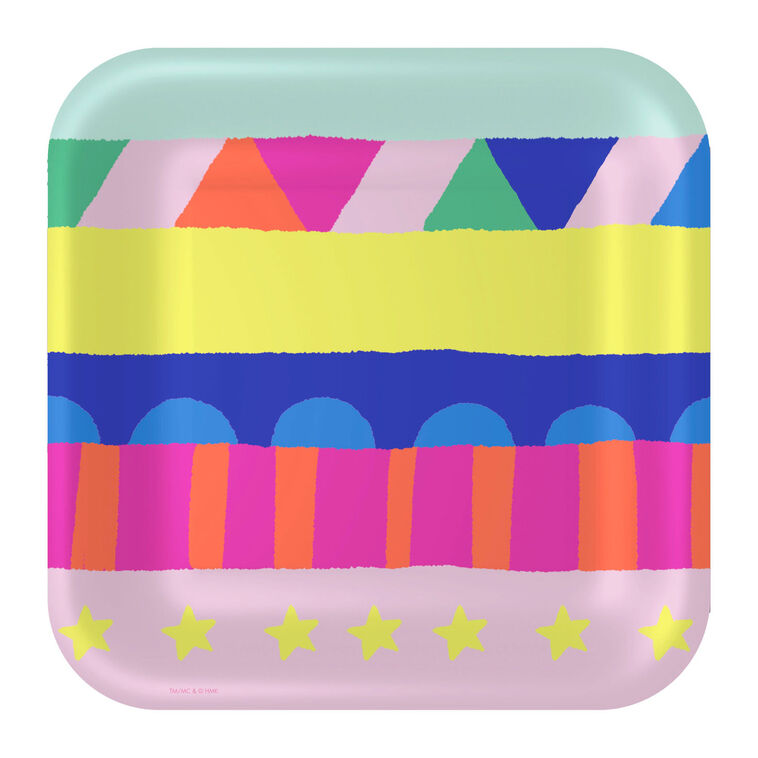 hallmark Stacked Geometrics Square Dinner Plates Set of 8