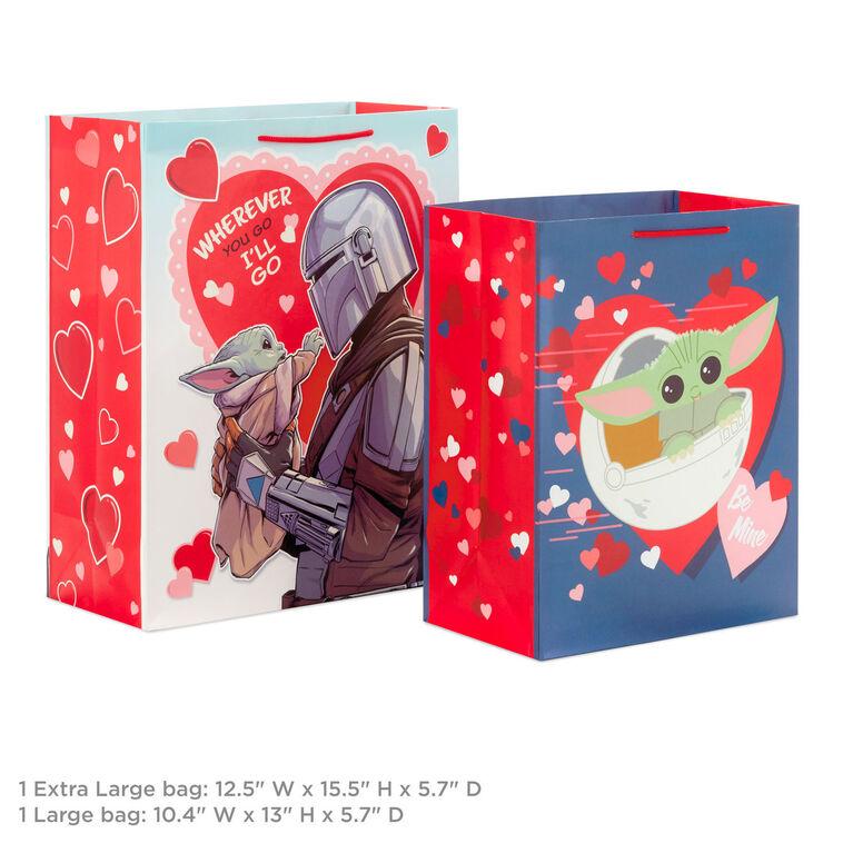 Hallmark Star Wars: The Mandalorian™ 2-Pack Large And XL Valentine's Day Gift Bags