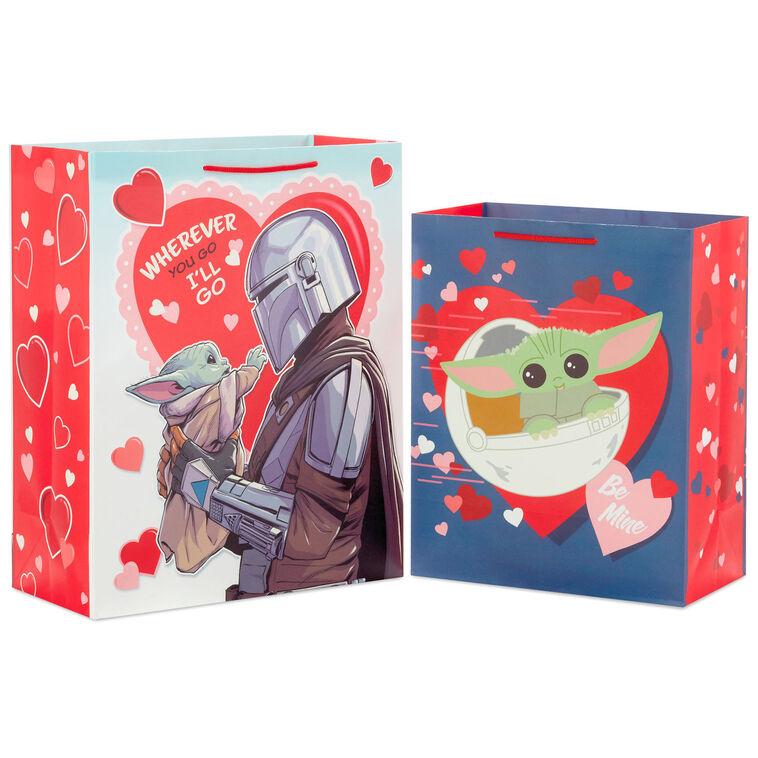 hallmark Star Wars: The Mandalorian™ 2-Pack Large and XL Valentine's Day Gift Bags