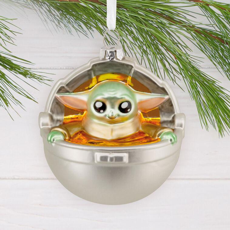 Hallmark Star Wars: The Mandalorian™ Grogu In Pram Glass Hallmark Ornament