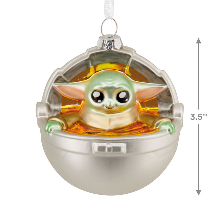 Hallmark Star Wars: The Mandalorian™ Grogu In Pram Glass Hallmark Ornament