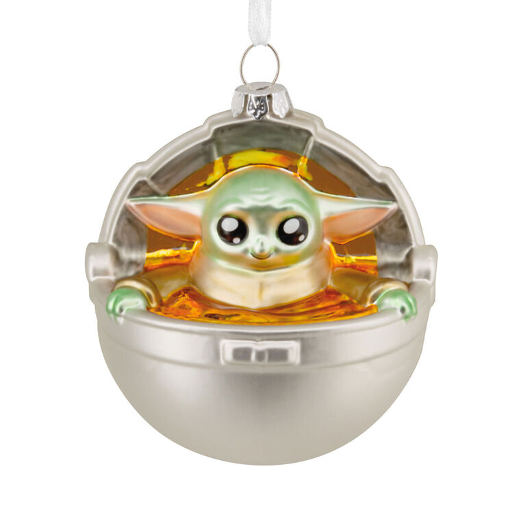hallmark Star Wars: The Mandalorian™ Grogu in Pram Glass Hallmark Ornament