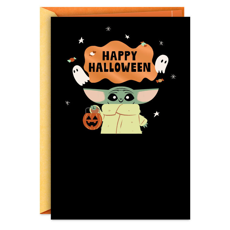 hallmark Star Wars: The Mandalorian™ Grogu™ and Ghosts Halloween Card