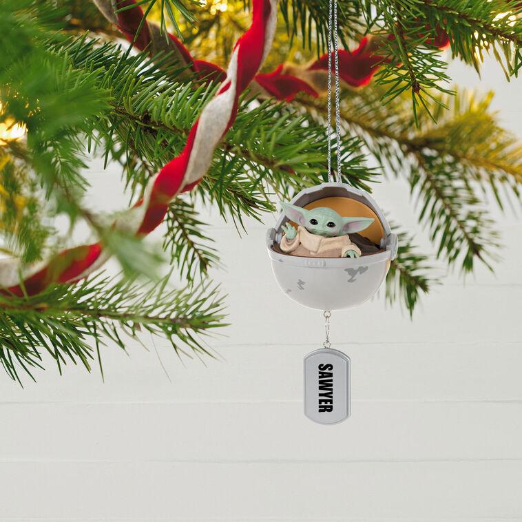 Hallmark Star Wars: The Mandalorian™ Grogu™ In Hovering Pram Personalized Ornament Custom Text