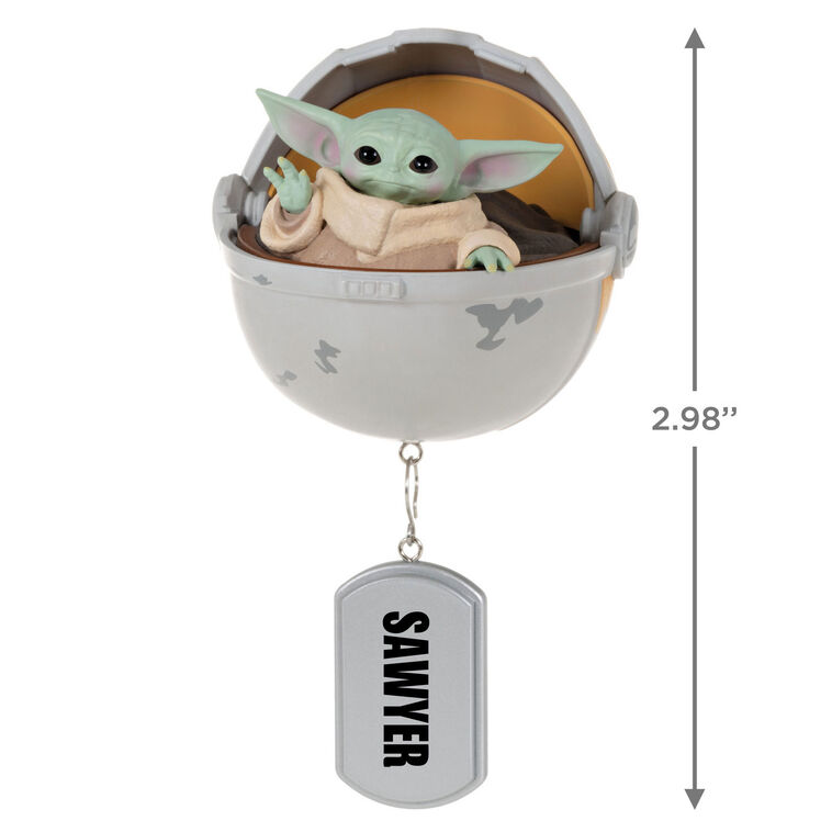 Hallmark Star Wars: The Mandalorian™ Grogu™ In Hovering Pram Personalized Ornament Custom Text