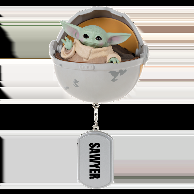 Hallmark Star Wars: The Mandalorian™ Grogu™ In Hovering Pram Personalized Ornament Custom Text