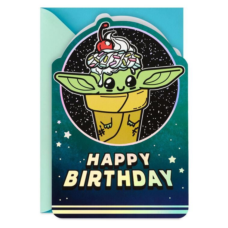 hallmark Star Wars: The Mandalorian™ Grogu™ Kind Smart and Sweet Birthday Card for Kids