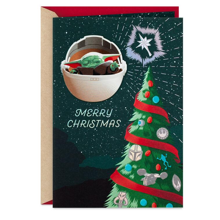 hallmark Star Wars: The Mandalorian™ Grogu™ May the Force Be With You Christmas Card