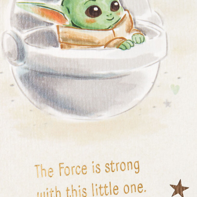 Hallmark Star Wars: The Mandalorian™ Grogu™ The Force Is Strong New Baby Card