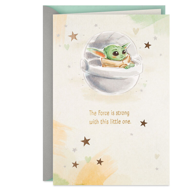 hallmark Star Wars: The Mandalorian™ Grogu™ The Force Is Strong New Baby Card